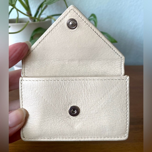 Balenciaga Papier Calfskin Leather Mini Wallet in Bone Cream Beige Tapioca - Picture 3 of 16